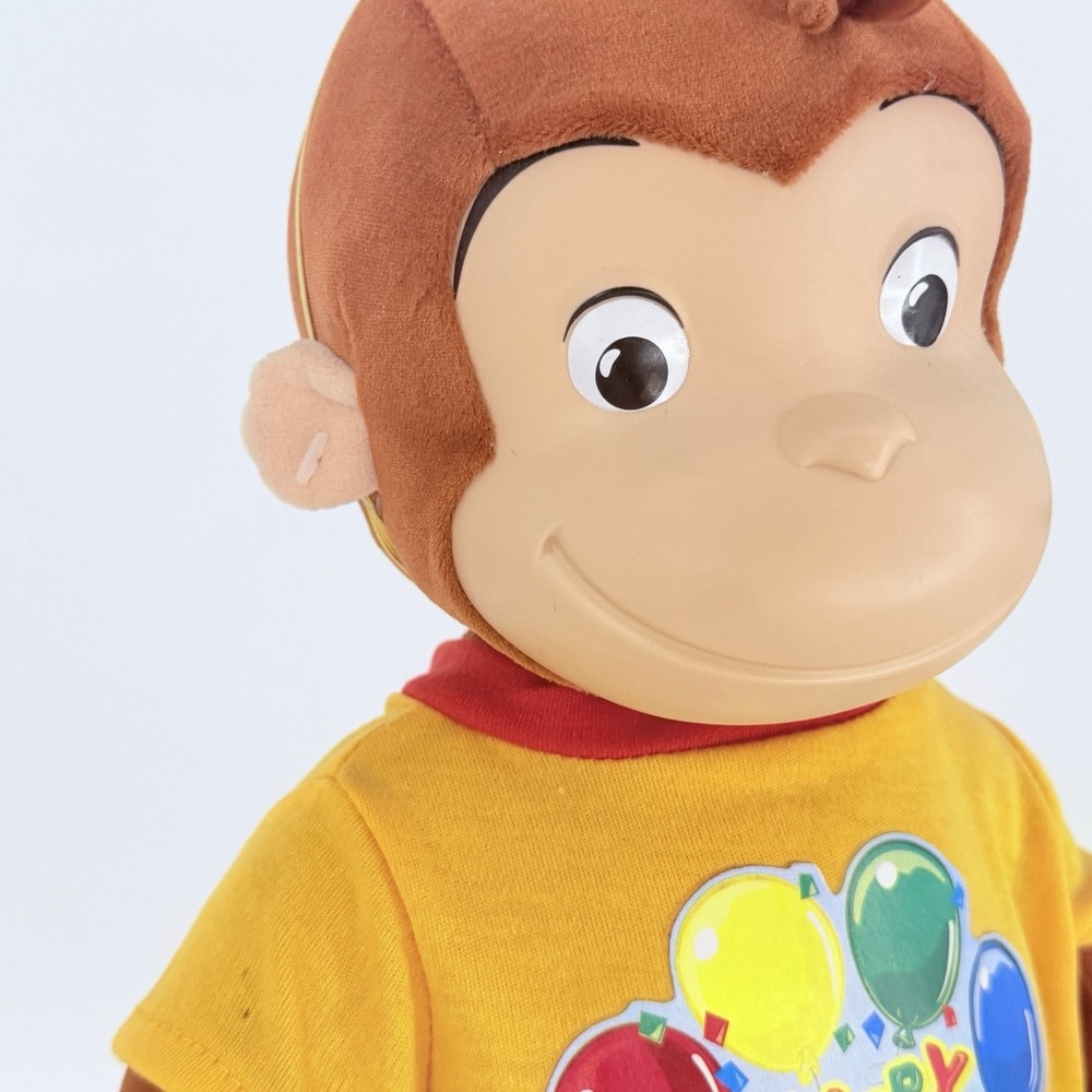 Curious George Birthday Plush Marvel 15" Hat 2005 Universal Rubber Face - Picture 3 of 13